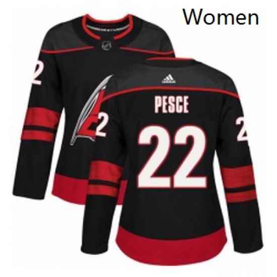 Womens Adidas Carolina Hurricanes 22 Brett Pesce Premier Black Alternate NHL Jersey